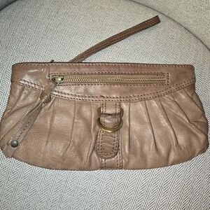 Ted Baker Tan Leather Wristlet Clutch